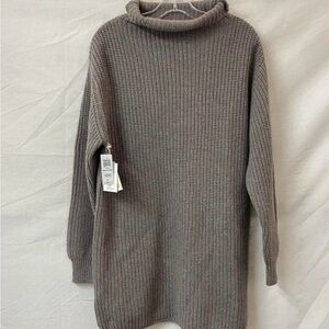 Wilfred Taupe Cowl Neck Knit Sweater Dress